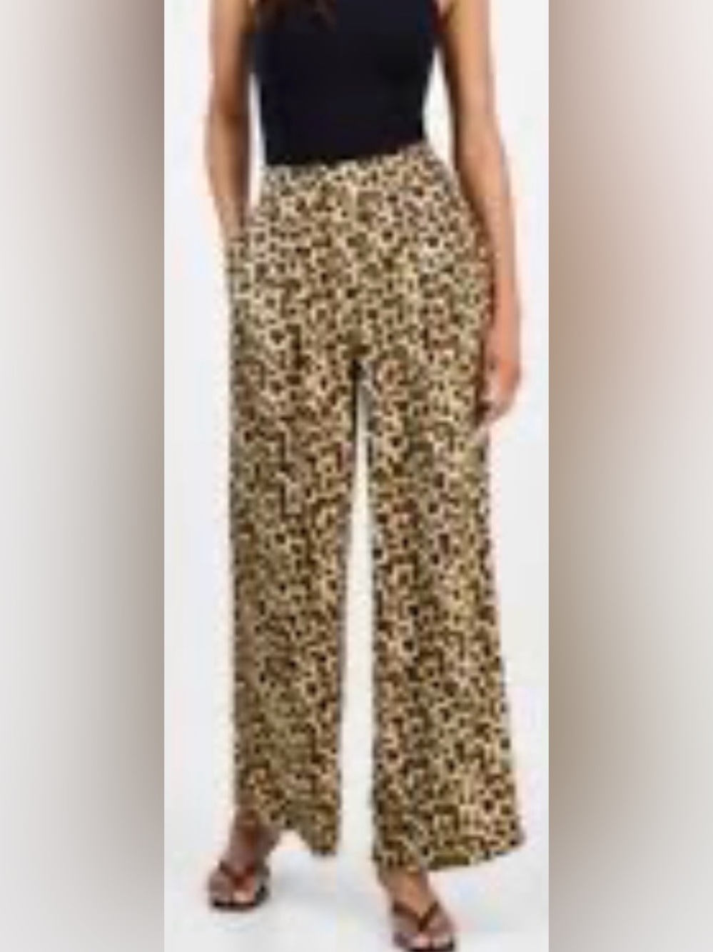Bar III Leopard-Print Wide-Leg Pants in Tan and Black